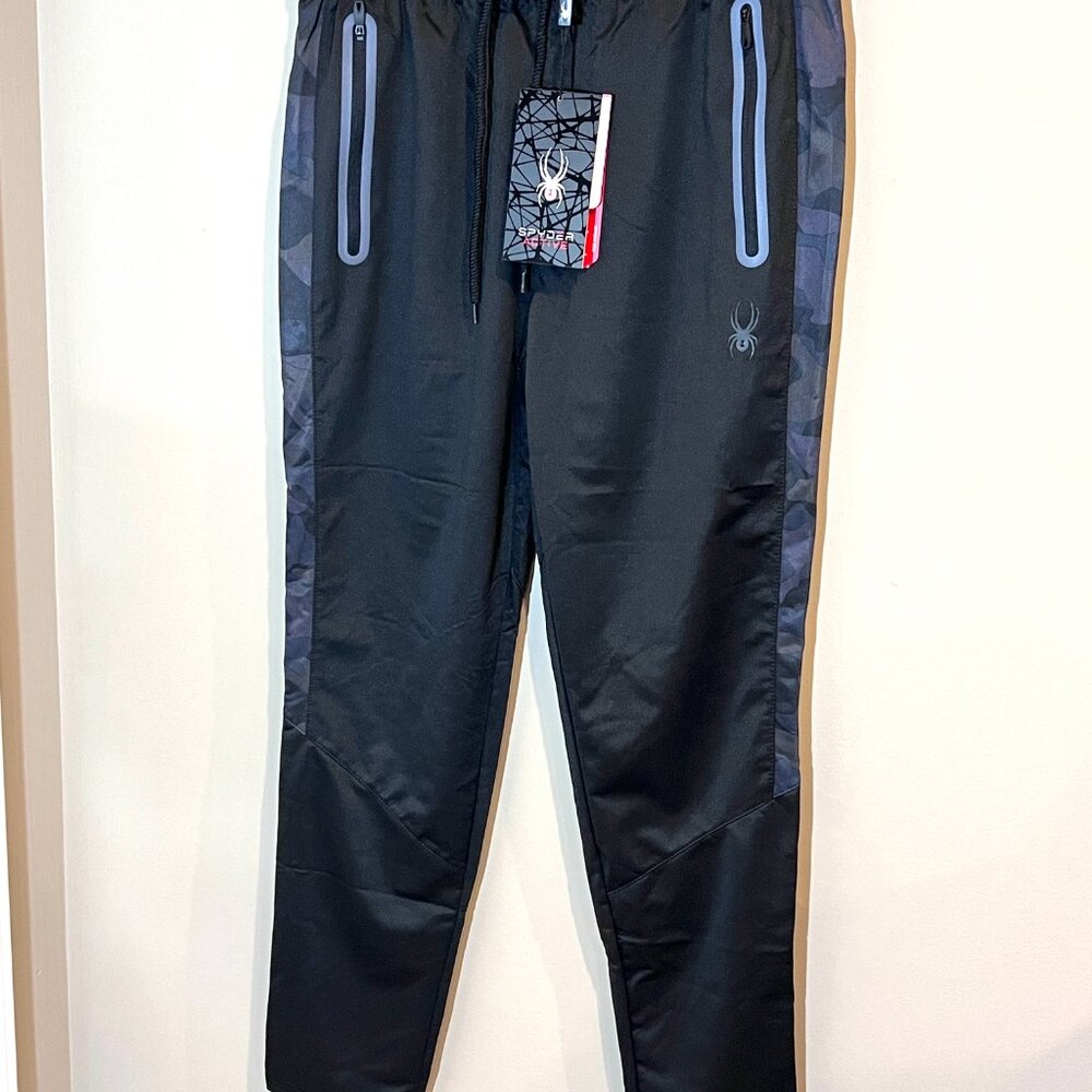 Spyder Men's Poly Tech Terry Taper Pants Blk Med. Brand New.